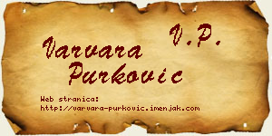 Varvara Purković vizit kartica